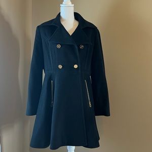 Women's Double-Breasted Wool Blend Skirted Coat
